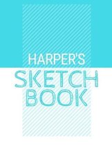 Harper's Sketchbook: Personalized blue sketchbook with name