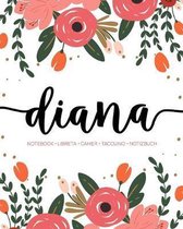 Diana: Notebook - Libreta - Cahier - Taccuino - Notizbuch: 110 pages paginas seiten pagine