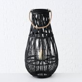 Windlicht - Rotan - 76cm - Zwart - Lantaarn