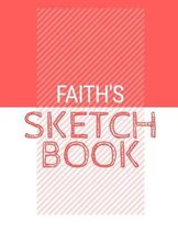 Faith's Sketchbook: Personalized red sketchbook with name