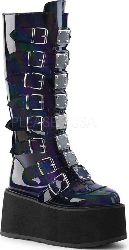 Demonia Kniehoge laarzen Shoes- DAMNED-318 US Zwart