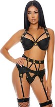 Cage Me Up Lingerie Set - Black - S