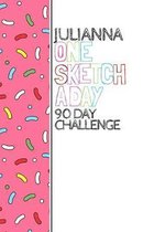 Julianna: Personalized colorful sprinkles sketchbook with name