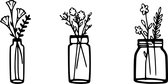 3- delige Bloempot Wall Art by Cutting Edge Design -- Tags: Frame Kader Bloempot Flowerpot Botanic Natuur Bloemen Cadeau Geschenk Uniek Bloemen Flowers Forest Bos Fris Natuur Lente
