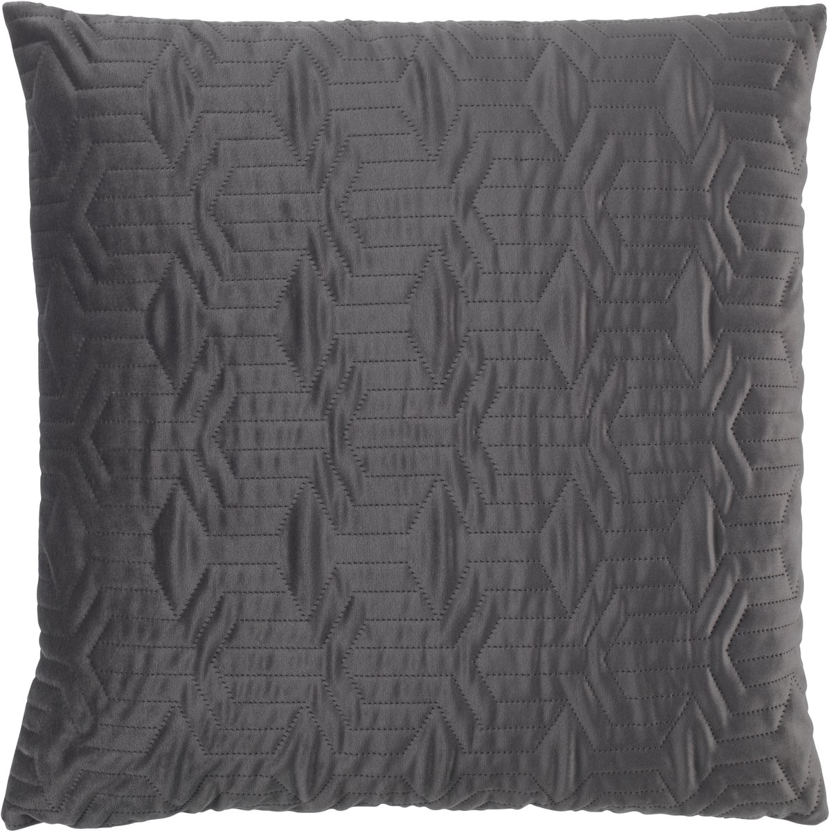 Dutch Decor JOAN - Sierkussen 45x45 cm - donkergrijs - antraciet - Inclusief binnenkussen