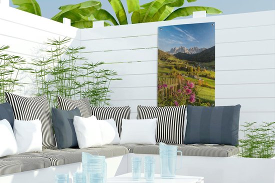 Décoration de jardin Automne - Fleurs - Montagnes - 40x60 cm - Affiche de jardin