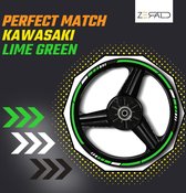 Zerald - Motor wiel / velg Sticker - Reflecterende stickers voor motoren wielen velgen - Groen Kawasaki Lime Green