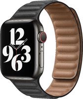 Bandje voor Apple Watch 44 mm - Bandje voor Apple Watch 42 mm - Zwart Lederen Bandje voor Apple Watch SE en Series 1 / 2 / 3 / 4 / 5 / 6 -  Apple Watch Bandje 44 mm