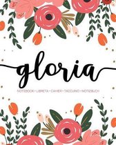 Gloria: Notebook - Libreta - Cahier - Taccuino - Notizbuch: 110 pages paginas seiten pagine