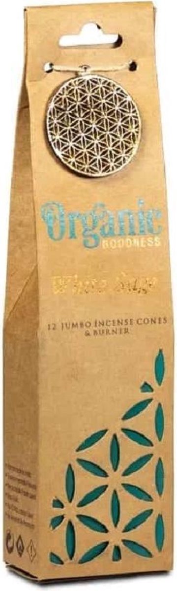 Organic Goodness Witte Salie Wierookkegels + Houder