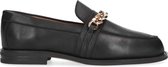 Manfield - Dames - Zwarte loafers met chain detail - Maat 39