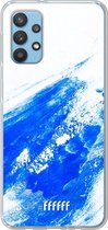 6F hoesje - geschikt voor Samsung Galaxy A32 4G -  Transparant TPU Case - Blue Brush Stroke #ffffff