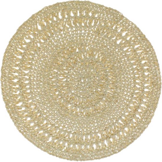 Placemat rond gevlochten zeegras beige Ø40 cm 4 stuks bol