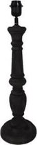 Stoere houten balluster tafellamp van 50 cm hoog in geblakerde zwart-grijze kleur 215002282