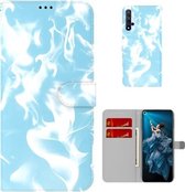 Voor Huawei Honor 20/nova 5T Cloud Fog Patroon Horizontale Flip Lederen Case met Houder & Kaartsleuf & Portemonnee (Hemelsblauw)