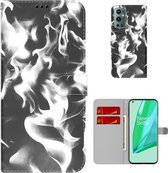 Voor OnePlus 9 Pro Cloud Fog Pattern Horizontal Flip Leather Case met houder en kaartsleuf en portemonnee (zwart)