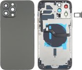 Batterij-achterklep (met toetsen aan de zijkant & kaartlade & voeding + volumeflexkabel & draadloze oplaadmodule) voor iPhone 12 Pro Max (zwart)