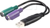 WiseGoods Premium USB Y Splitter Naar PS2 - DIN 6-pins PS/2 - Toetsenbord & Muis Splitter - Computer Kabel - Dual Connector