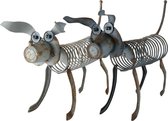 beeld metalen hond barko set van 2 stuks