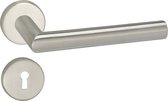 Deurkruk - Impresso Harrow - Voor binnen - Rond met rond Sleutelrozet - RVS - 2 stuks