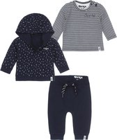 Dirkje Bio Basic SET(3delig) Vest ,broek, gestreept shirt- Maat 86