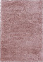 Extra hoogpolig shaggy vloerkleed Fluffy - roze - 80x250 cm