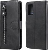 Voor Samsung Galaxy A32 4G Mode Kalf Textuur Rits Horizontale Flip Leren Case met Standaard & Kaartsleuven & Portemonnee (Zwart)