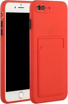 Card Slot Design Shockproof TPU beschermhoes voor iPhone 8 & 7 (rood)