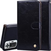 Voor Xiaomi Redmi Note 10 Pro Zakelijke Stijl Olie Wax Textuur Horizontale Flip Leren Case met Houder & Kaartsleuven & Portemonnee (Zwart)