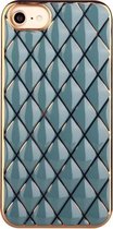 Electroplated Rhombic Pattern Sheepskin TPU beschermhoes voor iPhone SE 2020/8/7 (grijsgroen)