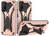 Voor vivo iQOO Z3 5G schokbestendige TPU + pc-beschermhoes met houder (roségoud)