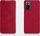 Voor Xiaomi Redmi Note 10 Pro / 10 Pro Max NILLKIN QIN-serie Crazy Horse-textuur Horizontale flip lederen tas met kaartsleuf (rood)