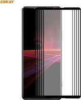 Voor Sony Xperia 1 III 5 STKS ENKAY Hat-Prince Volledige Lijm 0.26mm 9 H 2.5D Gehard Glas Volledige dekking Film