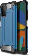 Voor Samsung Galaxy F52 5G Magic Armor TPU + PC Combinatie Case (Blauw)