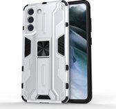 Voor Samsung Galaxy S21 5G Supersonic PC + TPU schokbestendig hoesje met houder (zilver)