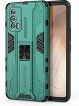 Voor vivo iQOO Neo5 Supersonic PC + TPU schokbestendig hoesje met houder (groen)