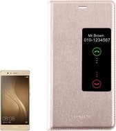 Voor Huawei P9 horizontale lederen flip-hoes met touch-oproepweergave-ID & slaap- / wekfunctie (goud)