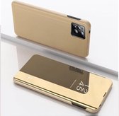 Voor OPPO A72 5G / A73 5G / A53 5G Wereldwijde versie vergulde spiegel horizontale flip lederen tas met houder (goud)
