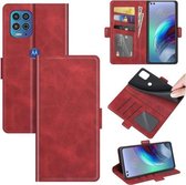 Voor Motorola Moto Edge S / G100 Dubbelzijdige magnetische gesp Horizontale flip lederen tas met houder & kaartsleuven en portemonnee (rood)
