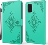 Voor Samsung Galaxy S21 + 5G Reliëf Fortuin Bloem Patroon Horizontale Flip Leren Case met Houder & Kaartsleuf & Portemonnee & Lanyard (Groen)