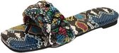 Slangenpatroon buitenste slippers dames zomersandalen, maat: 35 (5 gekleurde srpentine)