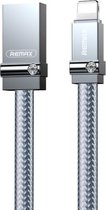 REMAX RC-091i 2,4 A USB naar 8-pins Golden Diamond Data Sync-oplaadkabel, kabellengte: 1 m (zilver)
