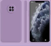 Voor Huawei Enjoy 20 Plus 5G effen kleur imitatie vloeibare siliconen rechte rand valbestendige volledige dekking beschermhoes (paars)