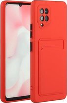 Voor Samsung Galaxy A42 5G kaartsleuf ontwerp schokbestendig TPU beschermhoes (rood)