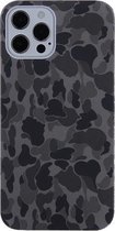 Camouflage TPU-beschermhoes voor iPhone 12 Pro Max (zwart)