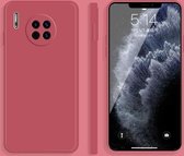 Voor Huawei Mate 30 Pro effen kleur imitatie vloeibare siliconen rechte rand valbestendige volledige dekking beschermhoes (rood)