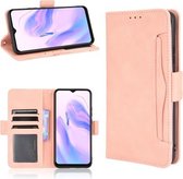 Voor Blackview A70 (2021) Skin Feel Calf Pattern Horizontale Flip lederen tas met houder & kaartsleuven en fotolijst (roze)