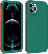 Tweekleurige 360 graden volledige dekking Beschermende pc + TPU schokbestendige hoes voor iPhone 11 (diepgroen)