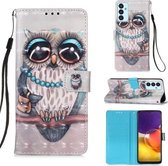Voor Samsung Galaxy A82 5G 3D Schilderen Horizontale Flip Leren Case met Houder & Kaartsleuf & Portemonnee & Lanyard (Uil)