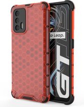 Voor OPPO Realme GT 5G schokbestendige honingraat pc + TPU-hoes (rood)